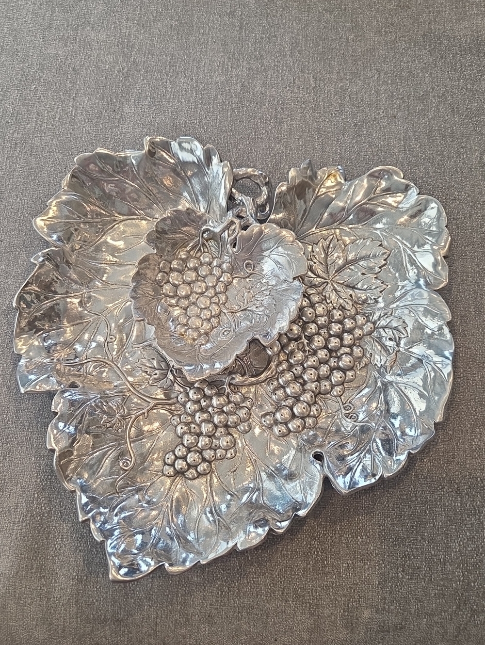 Arthur Court Silver-Tone Grape Leaf Serving Tray